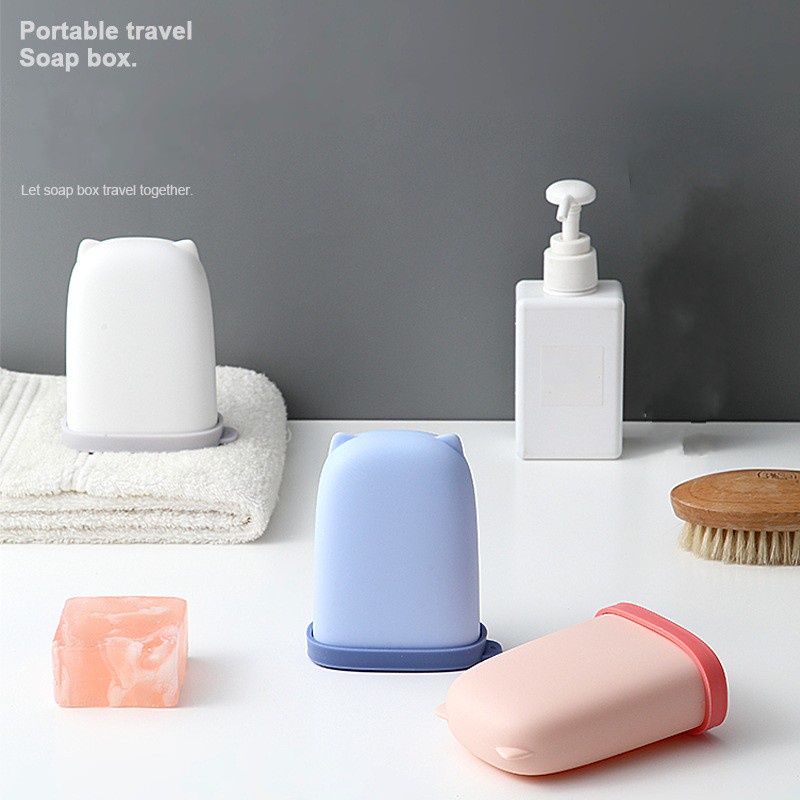 Hộp Đựng Xà Phòng Bằng Silicon Chống Nước Họa Tiết Hoạt Hình Dễ Thương