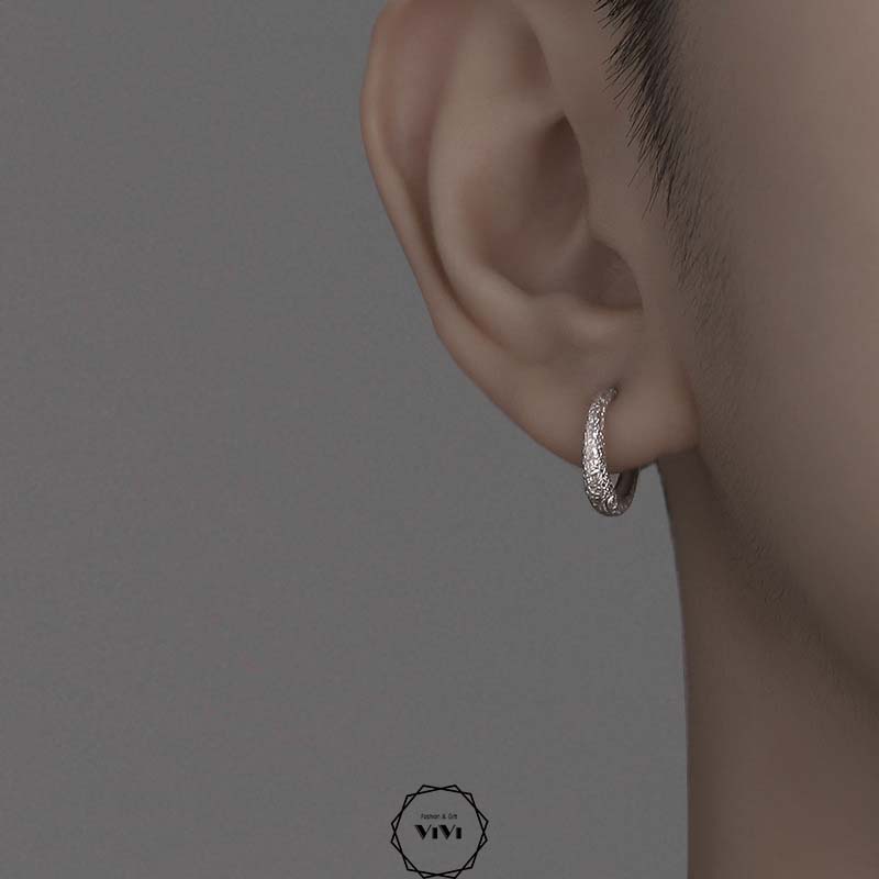 Bông tai nam kiểu tròn 5 mẫu Surious – khuyên tai ViVi_Gift