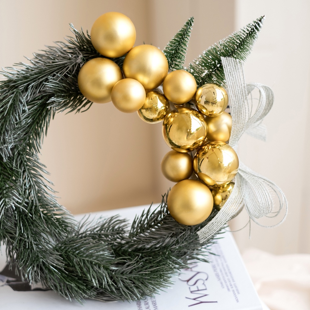 Vòng hoa treo cửa đẹp - vòng hoa trang trí giáng sinh noel nổi bật phong cách Hàn Quốc mang thương hiệu BÔNG BY CATT