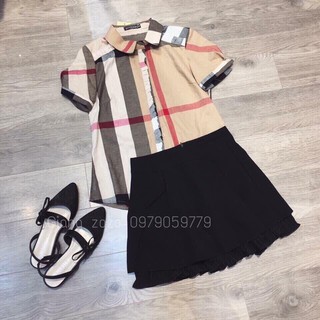 Aó sơ mi kẻ cổ sen