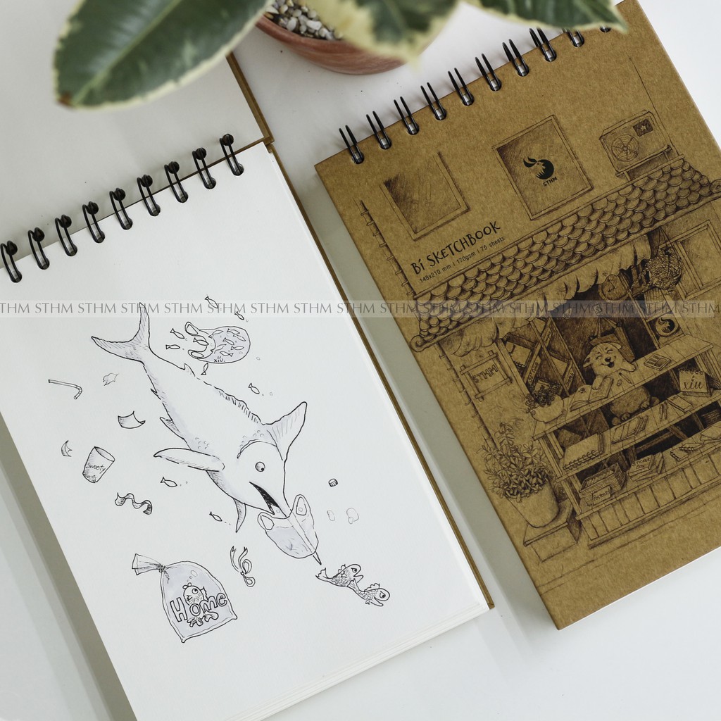 Sổ tay BÍ Sketchbook - 170gsm - Sổ tay chuyên vẽ chì - STHM stationery