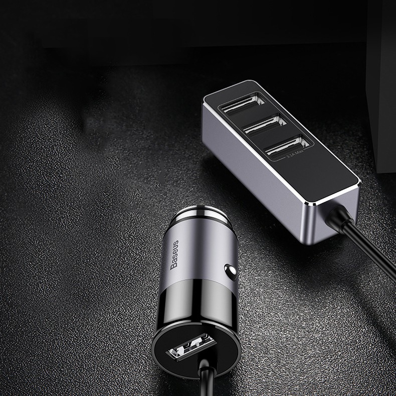 Tẩu Sạc Baseus LV111 Siêu Bền Chia Hub 3 Cổng USB Đa Chức Năng Cho Ô Tô, Xe Hơi [Hàng Loại Tốt]