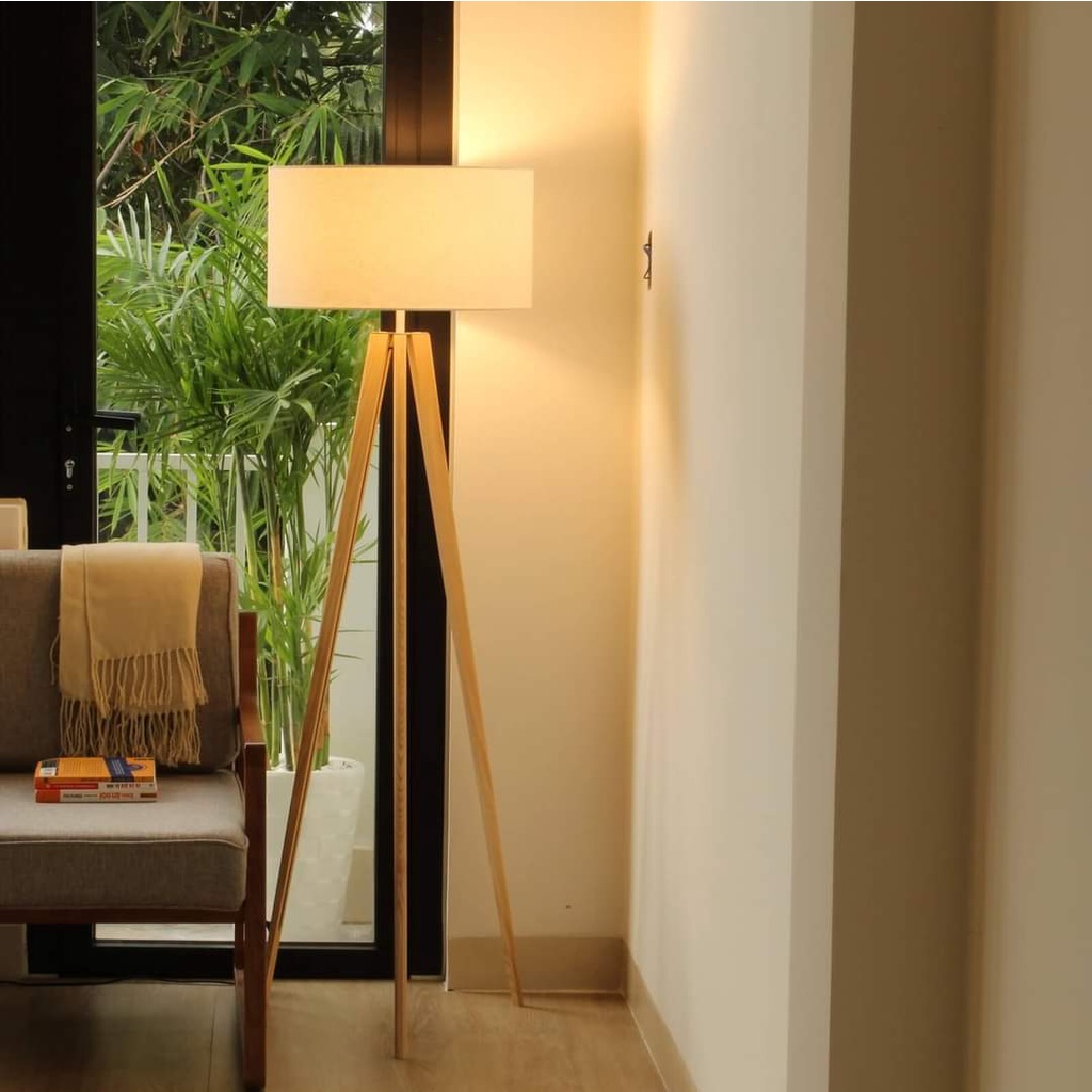 Đèn sàn gỗ tự nhiên hiện đại- thân thiện môi trường- trang trí phòng khách, home stay