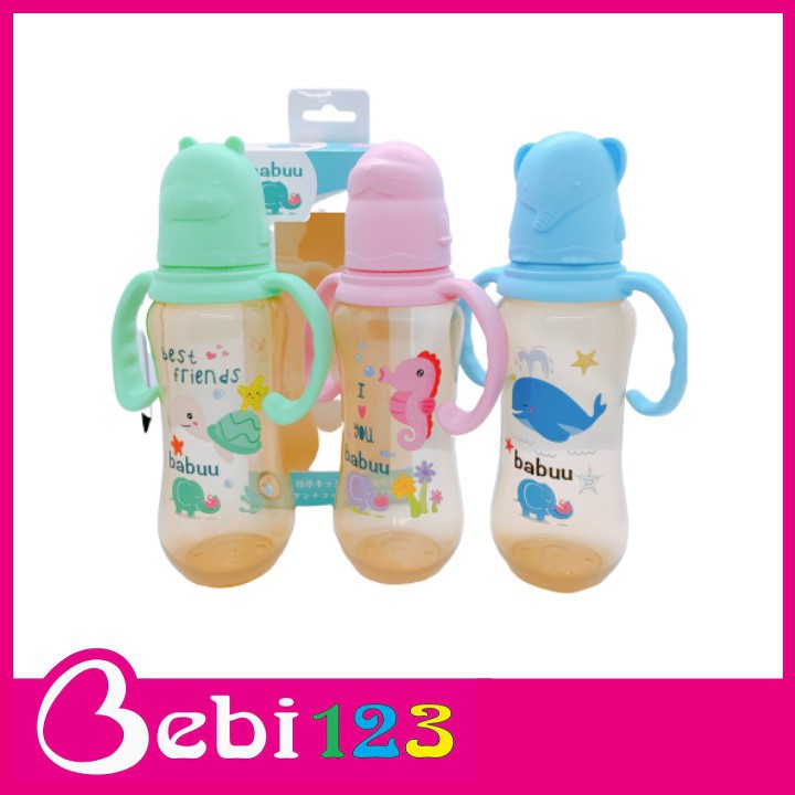 Bình sữa PPSU nắp hình thú Babuu Nhật Bản 120ml và 240ml cho bé