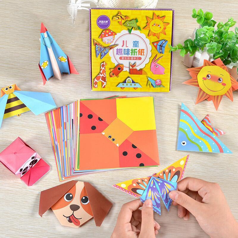 108 Pcs Cartoon Origami Book Paper Arts and Craft DIY Handmade 3D Puzzle Animal Crafts for Kids Educational Child Toy