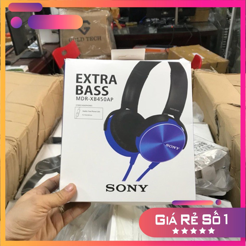 [Tặng mã 50k]  Tai nghe Sony MDR-XB450AP  + bộ chuyển dùng máy tính