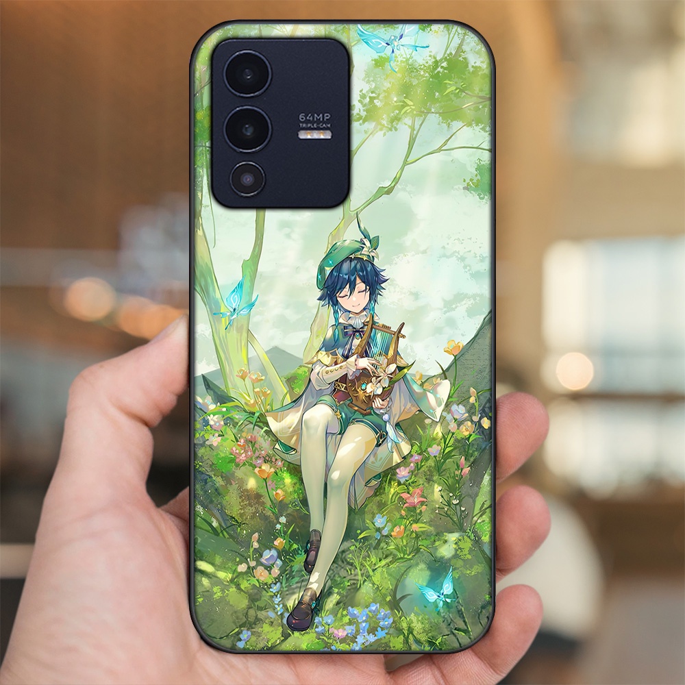 Ốp lưng Vivo V23 5G viền đen in hình Venti Genshin Impact