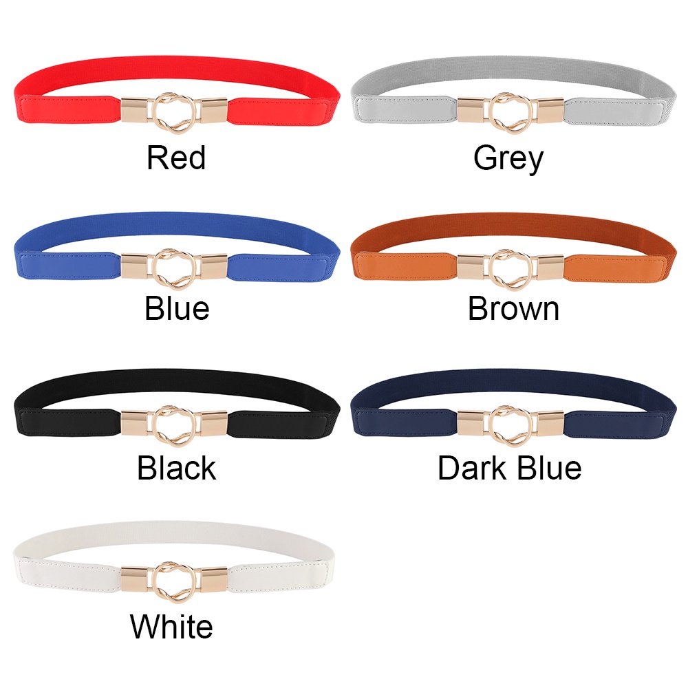 Thắt lưng da PU bản nhỏ khóa cài co giãn nhiều màu thời trang cho nữ