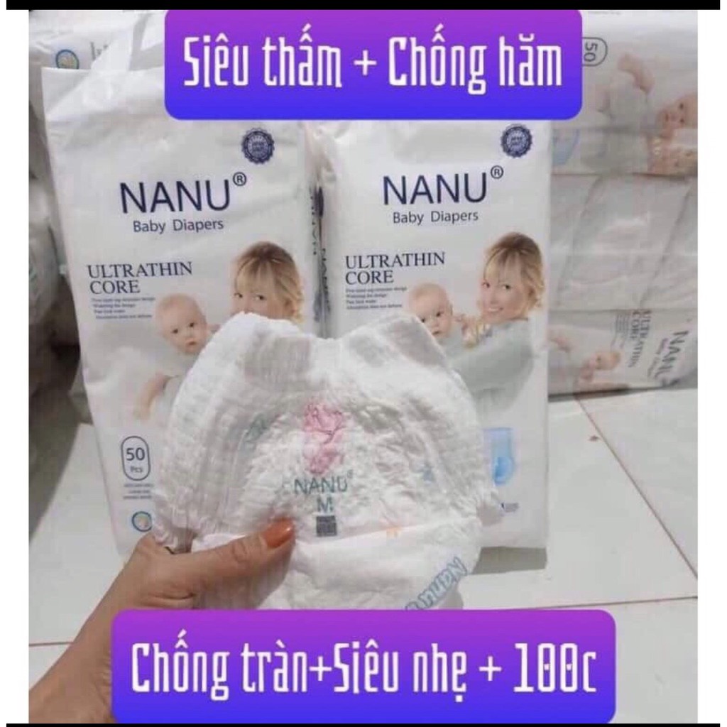 Bỉm NaNu Baby Untrathin Quần Đủ Size M50-L50-XL50-XXL50-XXXL50-M100-L100-XL100-XXL100-XXXL100