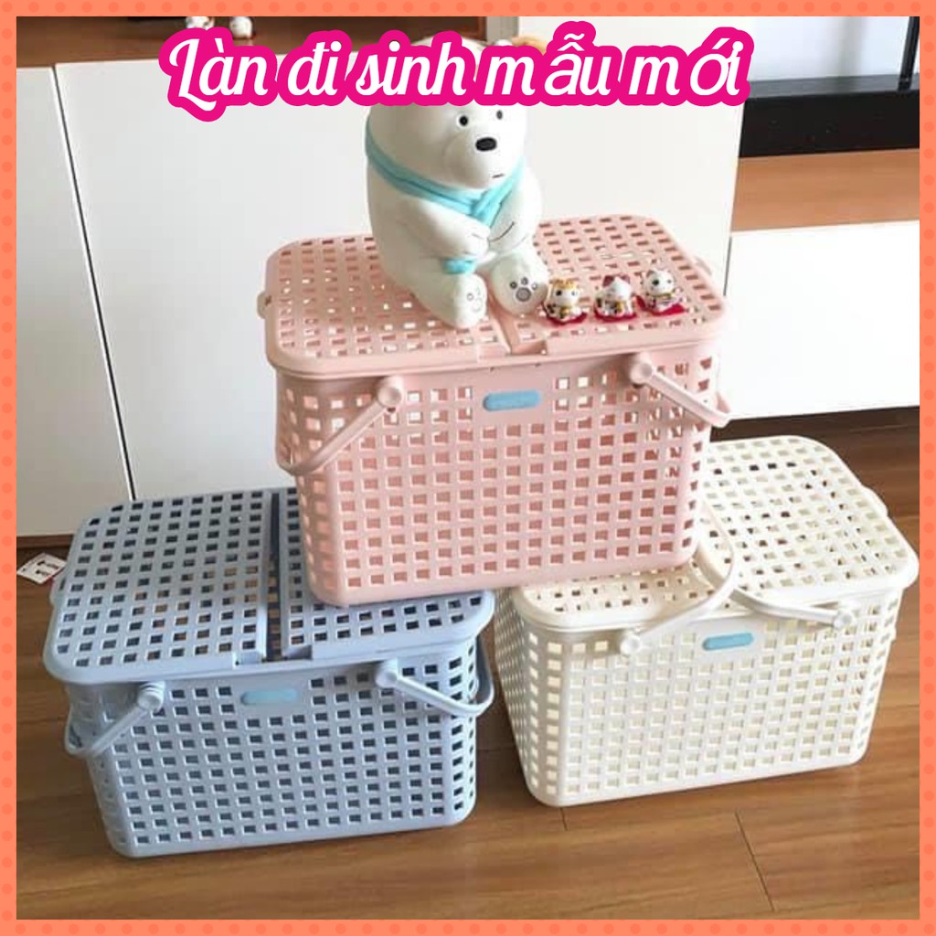 Giỏ đựng đồ đi sinh - Làn đựng đồ đi sinh cao cấp INOCHI mẫu mới size lớn(46*32*31cm)