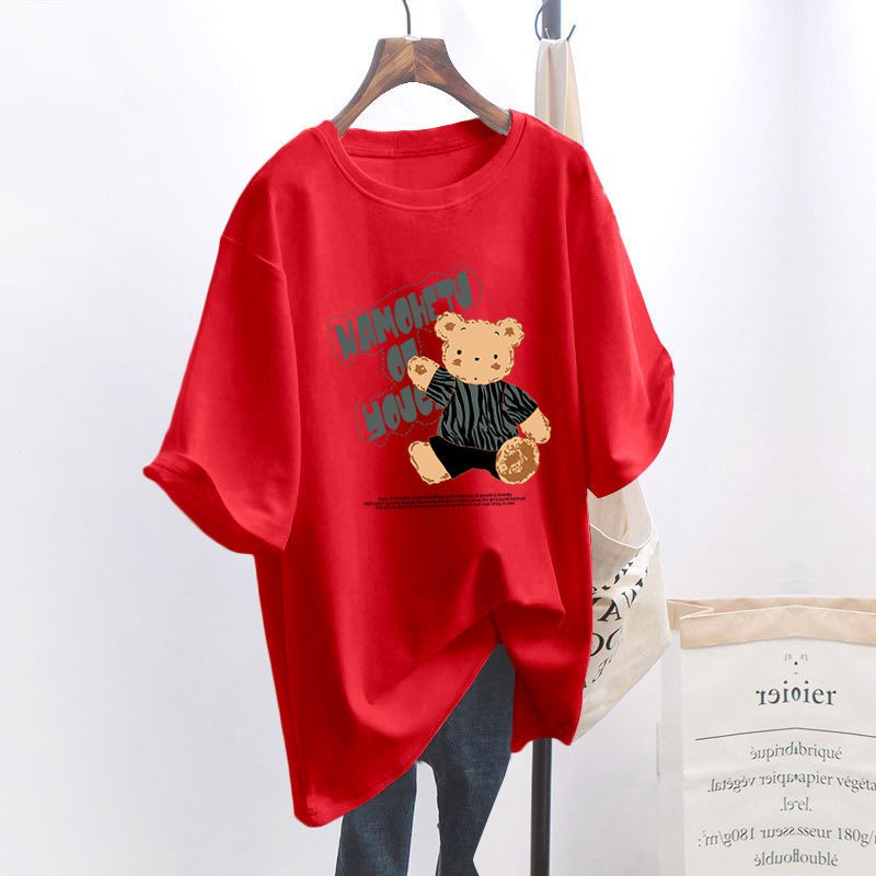 NRVP Áo Thun Tay Ngắn Dáng Rộng In Họa Tiết Thời Trang Mùa Hè Mới 2021 Cho Nữ