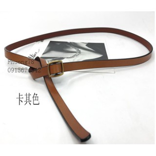 Thắt lưng nữ da thật, bản 1cm, khóa đồng