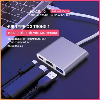 Hub Type C 3in1 - Cổng chuyển đổi HUB USB Type-C to HDMI, USB 3.0, PD Type-C cho Laptop, Điện thoại, Samsung Dex