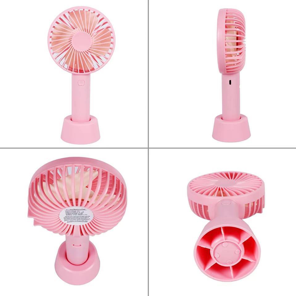 Quạt tích điện cầm tay mini cho bé có đế cắm để bàn
