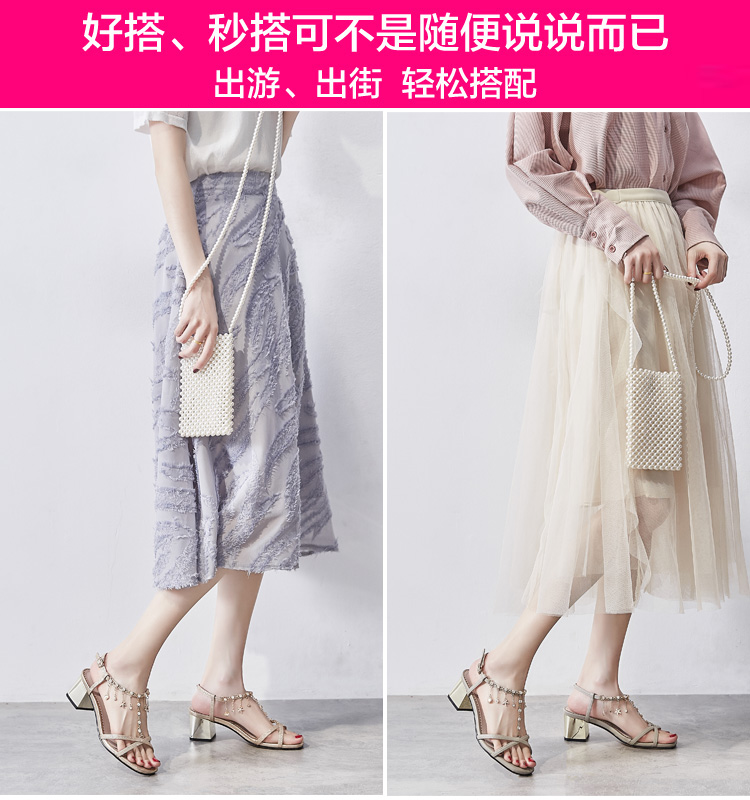 Giày Sandal Phong Cách Pháp Kiểu Dáng Cài Khuy Màu Trơn