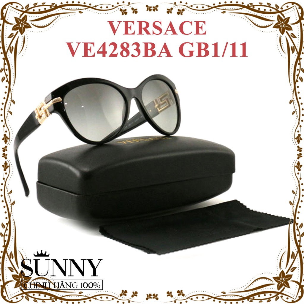 Kính mát chính hãng nam nữ Versace VE4283BA GB1/11 màu sắc thời trang, thiết kế dễ đeo bảo vệ mắt