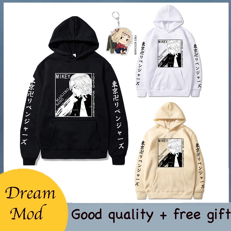 Áo Hoodie Cotton Tay Dài In Hình Chuột Mickey Thời Trang Đường Phố Cho Nam Và Nữ Anime Tokyo Revengers