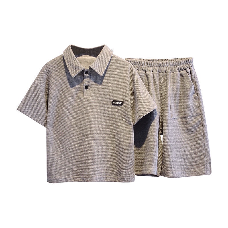 Bộ Áo Thun POLO Màu Trơn Phối Quần Short Thời Trang Mùa Hè Hàn Quốc Cho Bé Trai