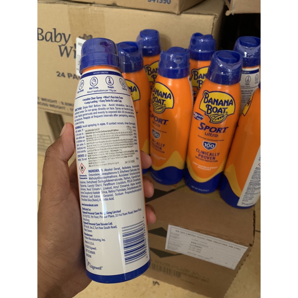 Banana Boat Xịt  chống nắng toàn thân  SPF 100 DKSH date 11/2025