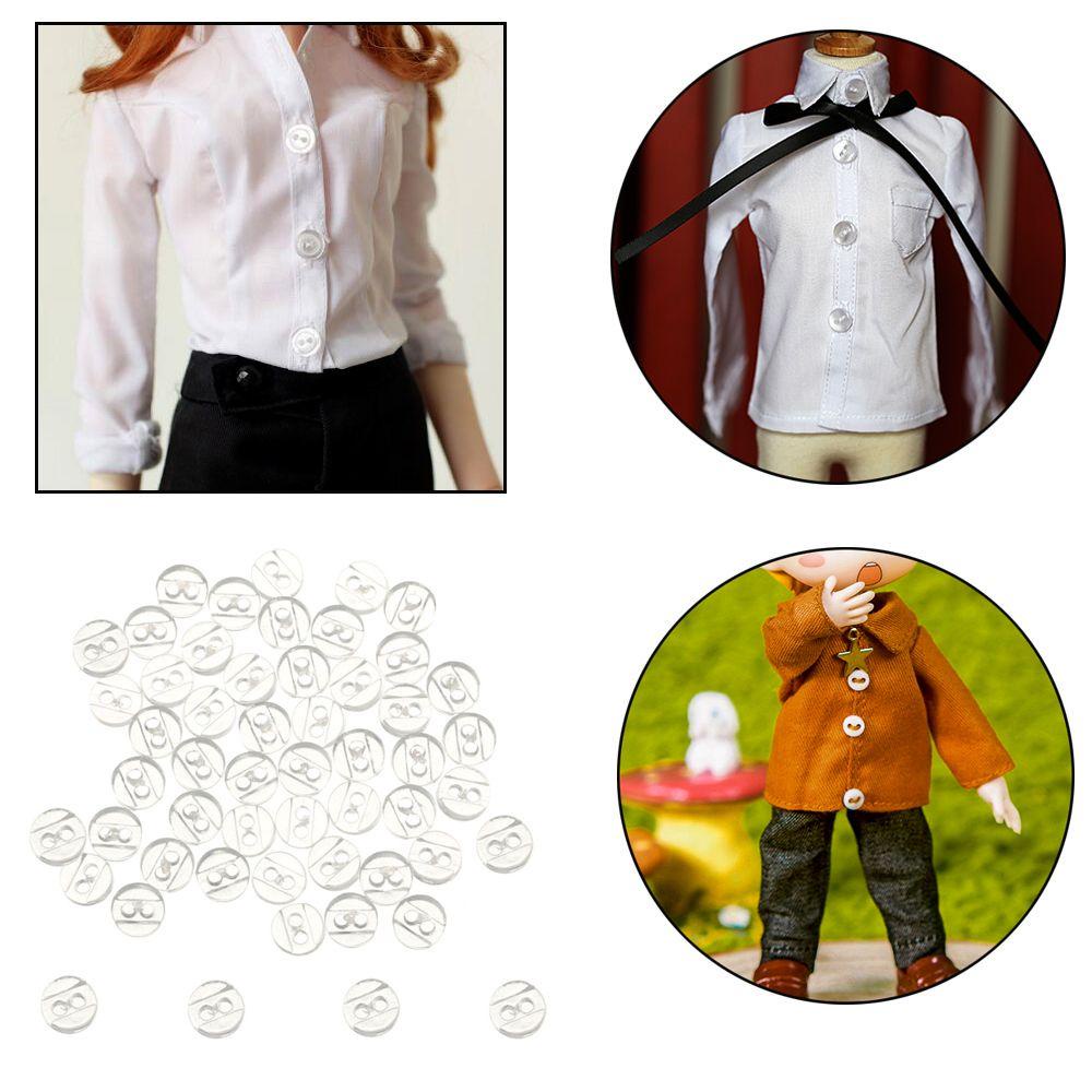 Set 50 Nút Nhựa 5mm Trong Suốt Nhiều Màu Cho Búp Bê