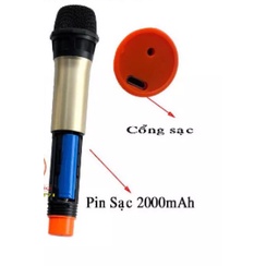 MICRO KHÔNG DÂY  Q12  NHỰA XI VÀNG phù hợp  loa kéo 100W  200W