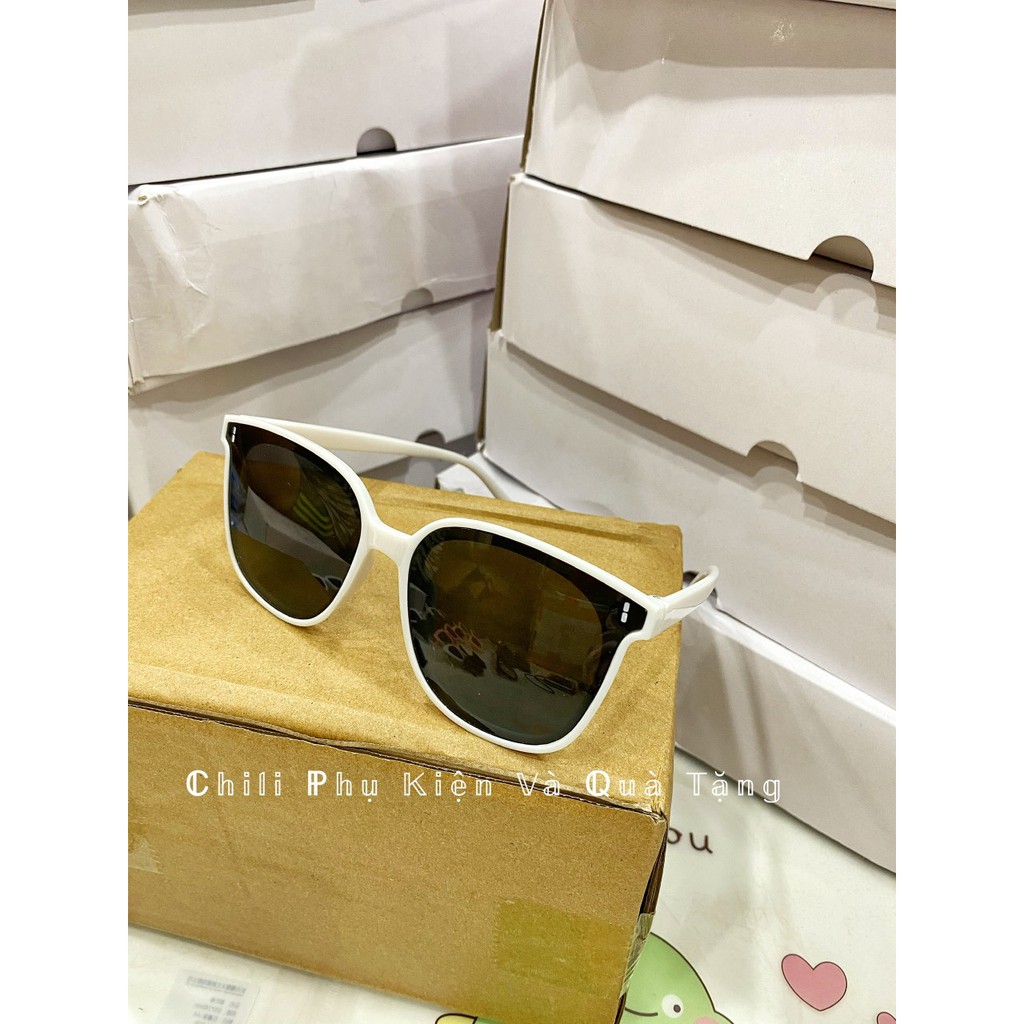 K10 - Kính mát nam nữ, mắt kiếng râm thời trang chống nắng du lịch màu trắng 2 gạch dọc | BigBuy360 - bigbuy360.vn