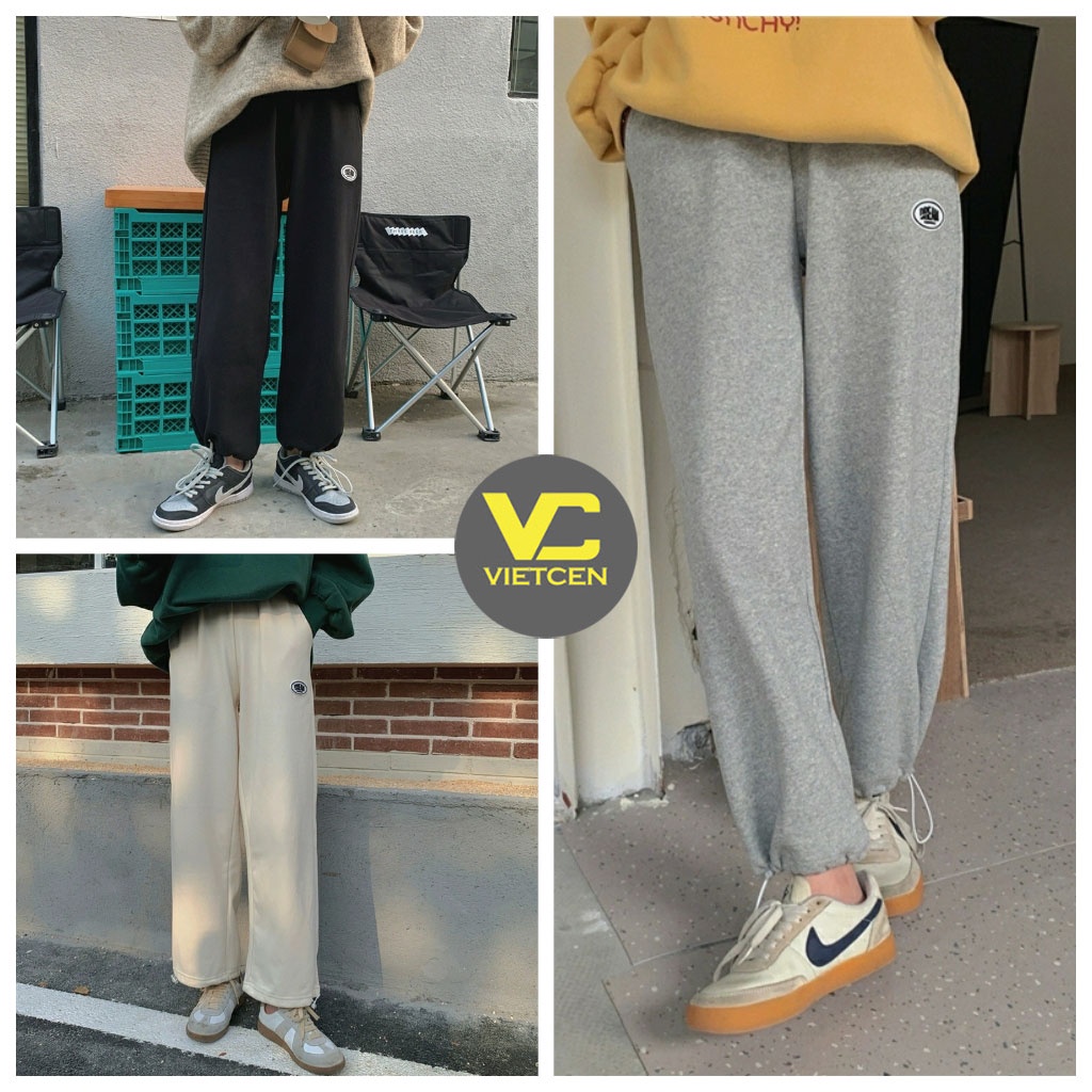 Quần ống rộng co dãn DREAM quần jogger tập gym chất bo tăm trending_VIETCEN
