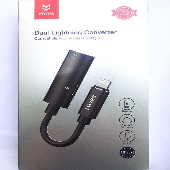 Jack chuyển đổi 2 cổng MRYES hỗ trợ míc đàm thoại vừa nghe vừa sạc