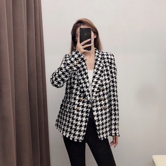 ÁO BLAZER KẺ SỌC HAI TÚI