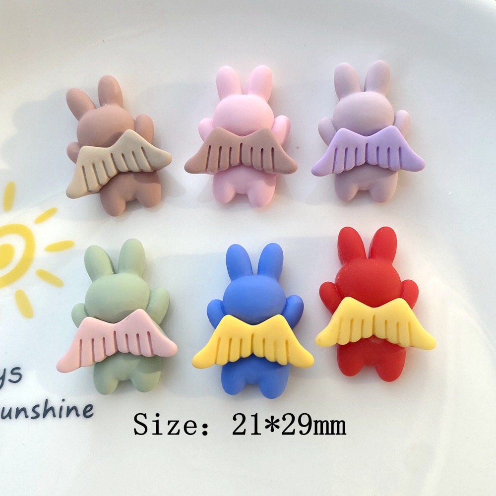 Charm (C445) slime/ Dụng Cụ Charm Trang Trí [Ko Keo &amp; Nút] Thiên Thần Thỏ &amp; Gấu - Giá 1 cái