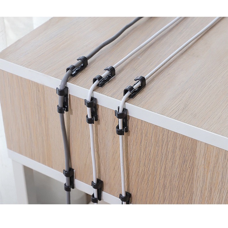 Set 20 nẹp dán tường cố định dây điện, cáp sạc chống rối