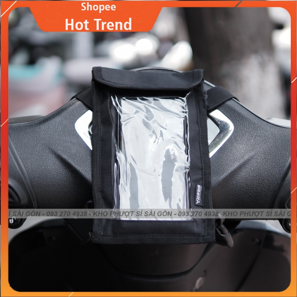 VIDEO - Túi Grab treo đầu xe máy MINI đựng điện thoại cảm ứng được chạy shipper - giao hàng MINI