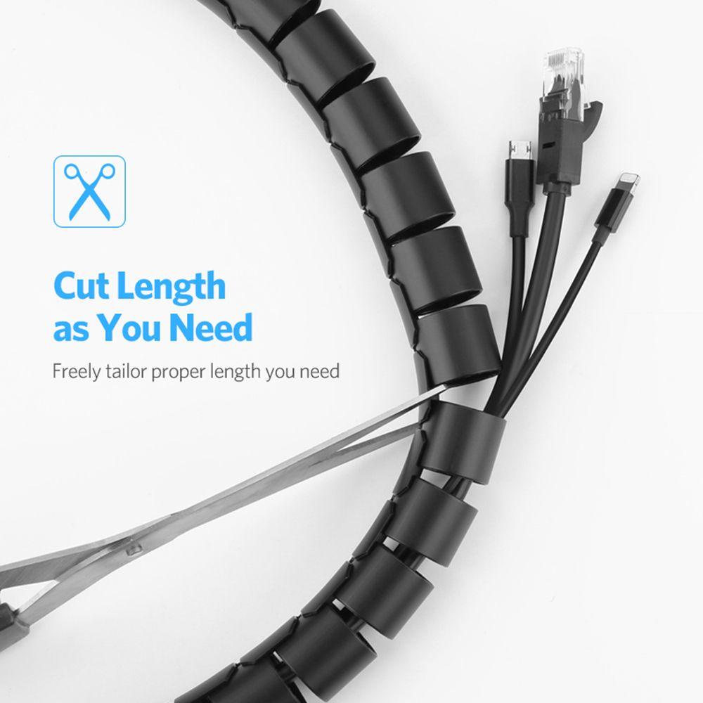 HS Cable Organizer Desktop Tube Wire Wrap Spiral Cord Protector