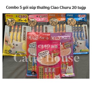 [Giao ngay HOẢ TỐC] Combo 5 gói súp thưởng Ciao Churu cho mèo gói 4 tuýp