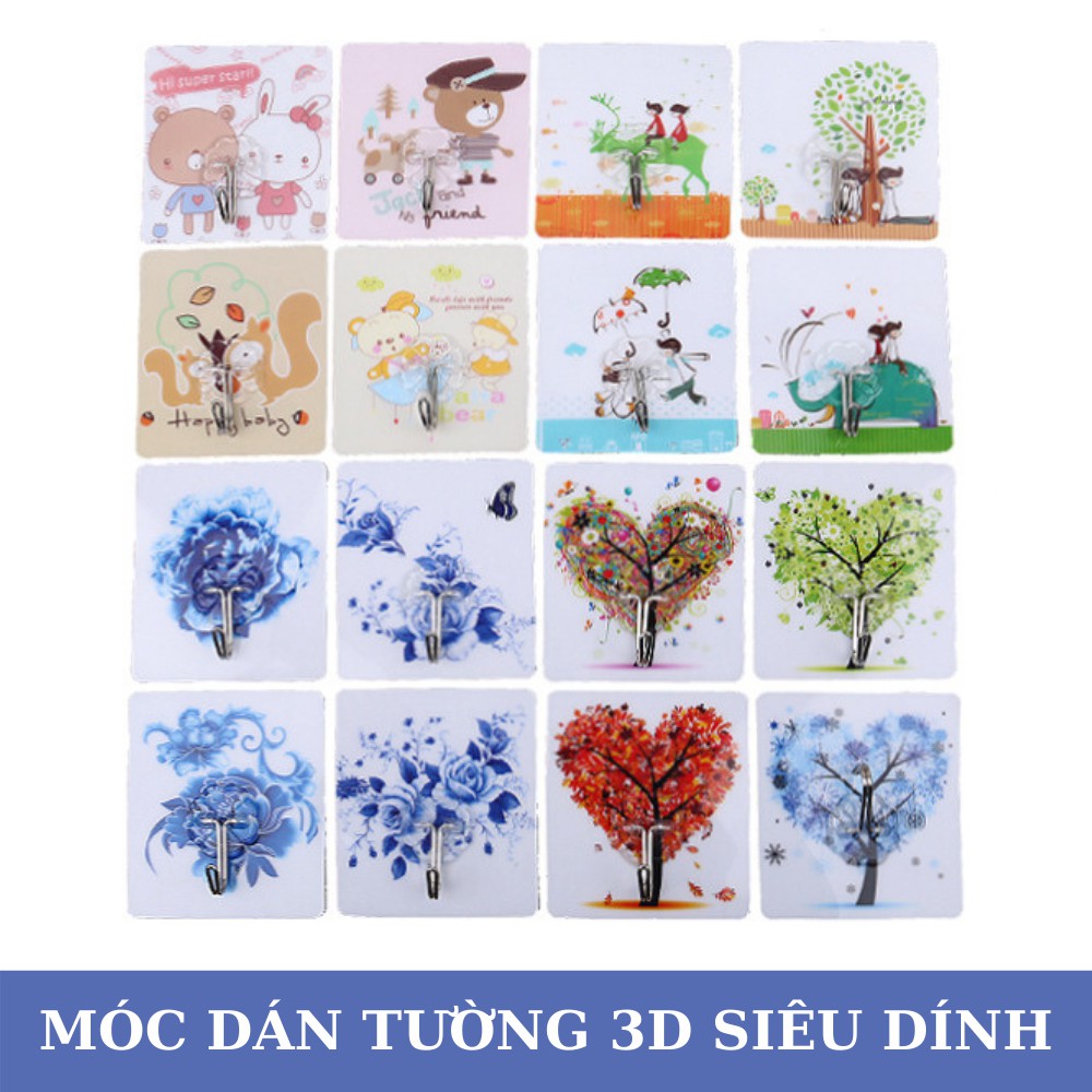 Móc Dán Tường Siêu Dính, Móc Dán Tường 3D In Hình Độc Đáo