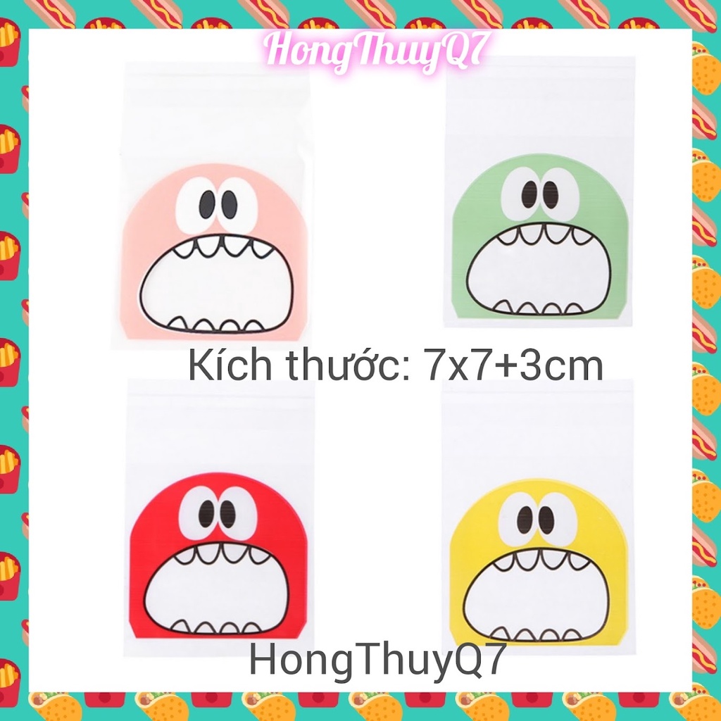 Túi bóng kính đựng đồ ăn, quà lưu niệm hình khủng long 7x7+3cm ngộ nghĩnh /10.5./ - HongThuyQ7