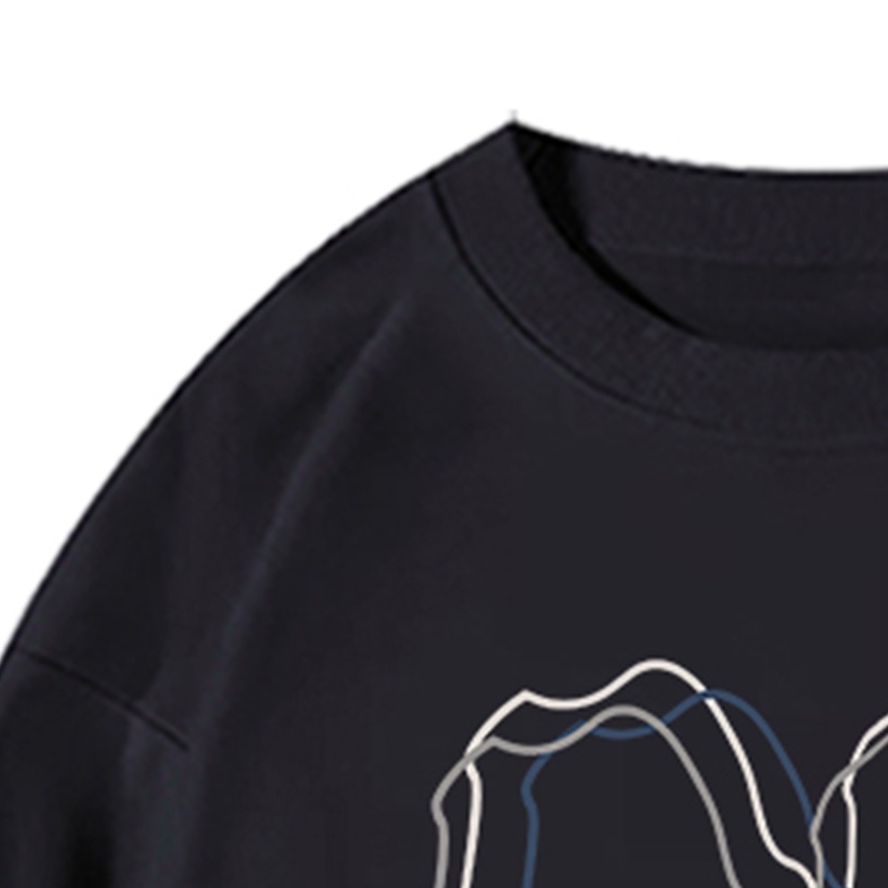 Áo hoodie/ Áo sweater/ Áo thun RDGF cổ tròn dài tay in hình trái tim màu đen phong cách Hàn Quốc thời trang cho nữ