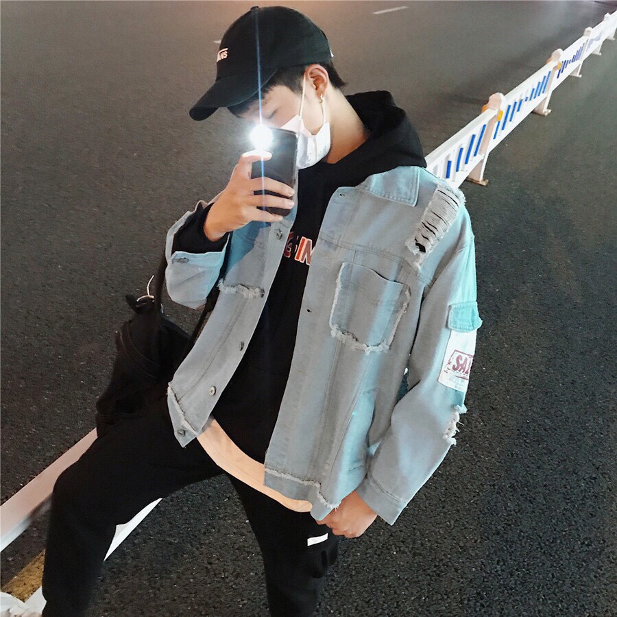 Áo khoác Jean Nam nữ, Khoác Rin Jeans Jean Nam Nữ Màu Xanh Đen Chất Unisex kiểu BRAZIL