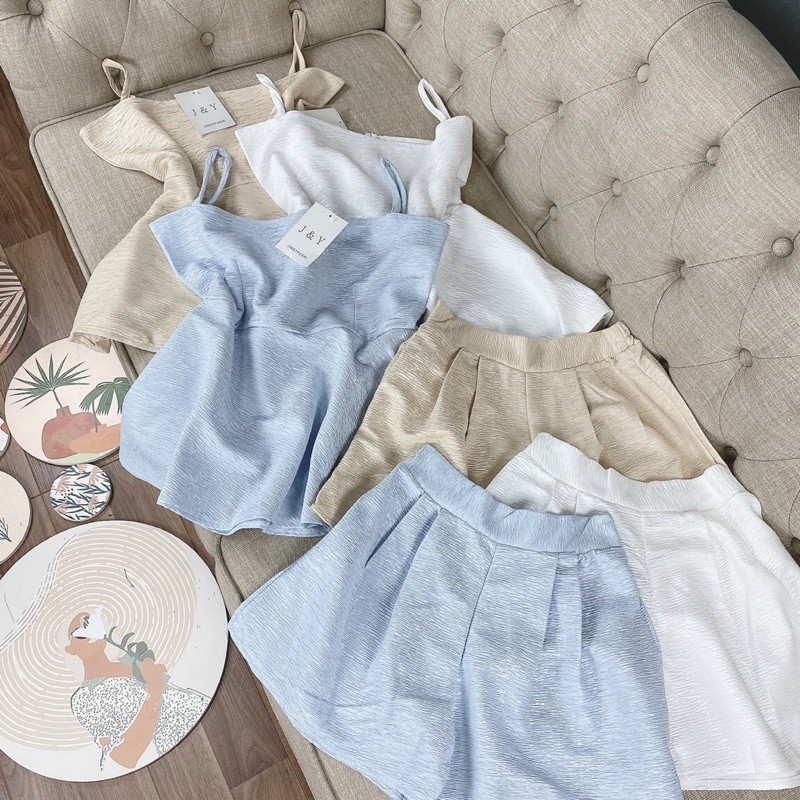 Set áo dây babydoll dây kéo kèm quần Quảng châu🪴🪴🪴cs