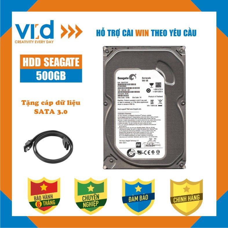 Ổ cứng HDD 500GB-160GB Segate - Tặng cáp sata 3.0 - Hàng nhập khẩu tháo máy đồng bộ - bảo hành 6T