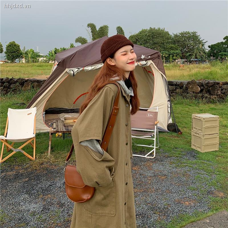 Áo khoác dáng rộng dày dặn giả hai lớp thời trang thu đông phong cách Hàn Quốc mới cho nữ