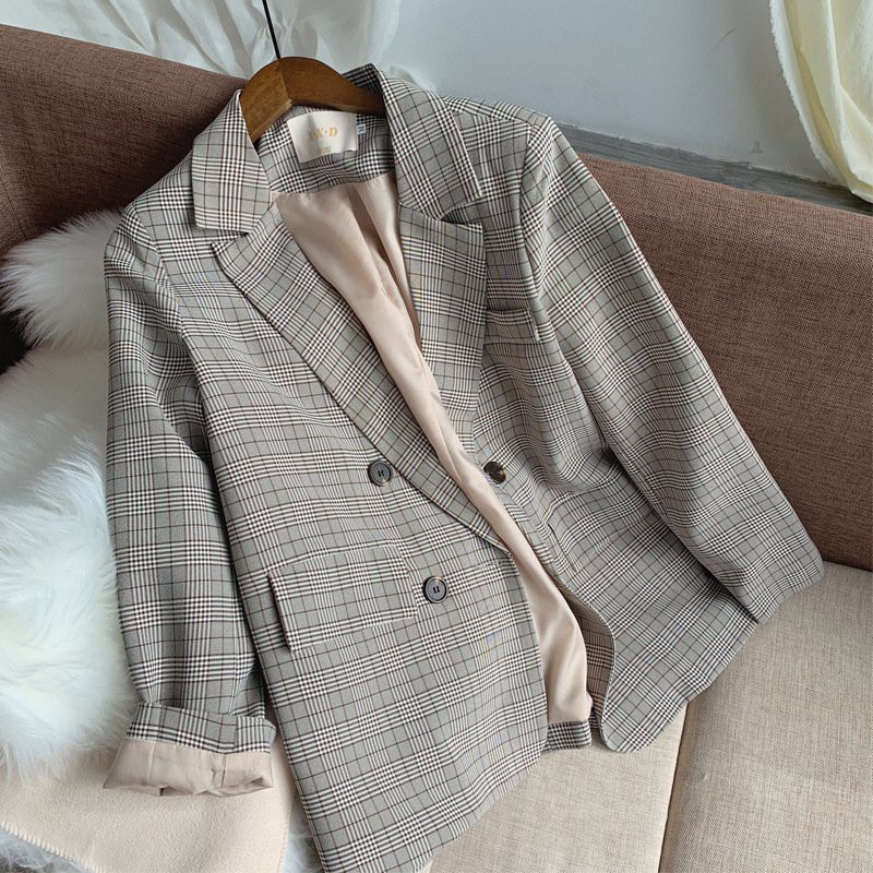 (HÀNG ĐẸP CAO CẤP) [DORY&PONY] - Áo Khoác BLAZER KẺ SỌC CARO XXDING RETRO COAT – AK088 (Nhập Cao Cấp)