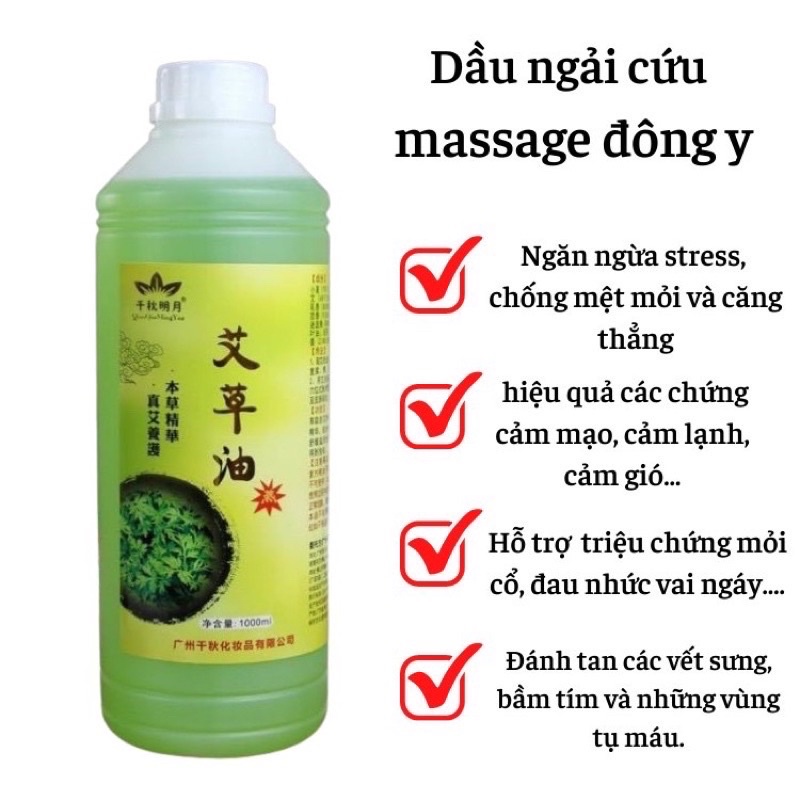 Tinh dầu ngải cứu masage toàn thân giảm nhức mỏi dùng cho spa và tmv