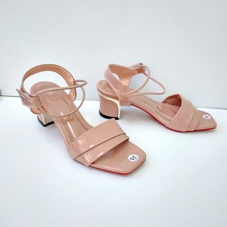 Giày sandal gót bọc 5 phân quai xếp - hình thật