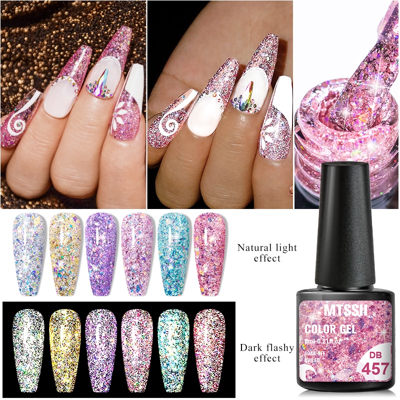 Gel Sơn Móng Tay MTSSII Màu Neon Phản Quang Bán Vĩnh Viễn Nghệ Thuật 6ml