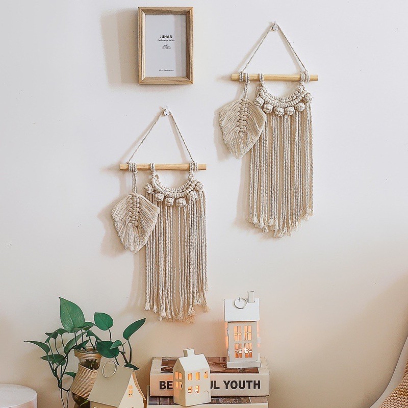 Macrame mini treo tường trang trí nhà cửa nhiều mẫu