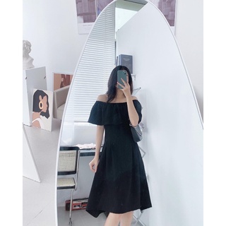 váy trễ vai chiết ly eo
