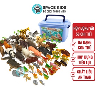 Đồ chơi mô hình động vật hoang dã 58 chi tiết, Bộ đồ chơi mô hình động vật hoang dã nhựa an toàn