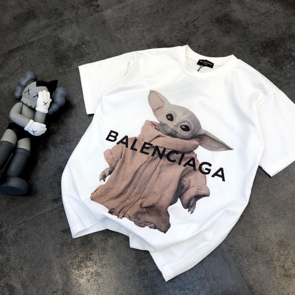 Áo Thun Balenciaga Tay Ngắn Dáng Rộng Vải Cotton Thời Trang Cao Cấp Dành Cho Cặp Đôi
