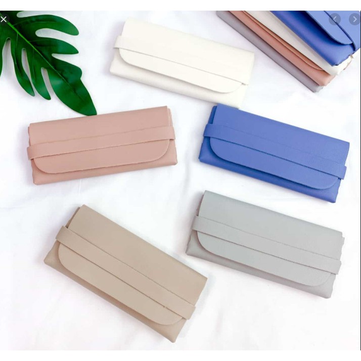 Giao màu ngẫu nhiên túi da đựng mắt kính nhỏ gọn